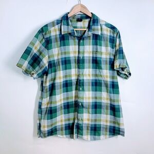 Mountain Hardwear Mens Plaid Short Sleeve Button Down Shirt Casual Outdoor SZ XL